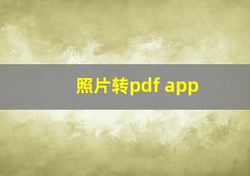 照片转pdf app